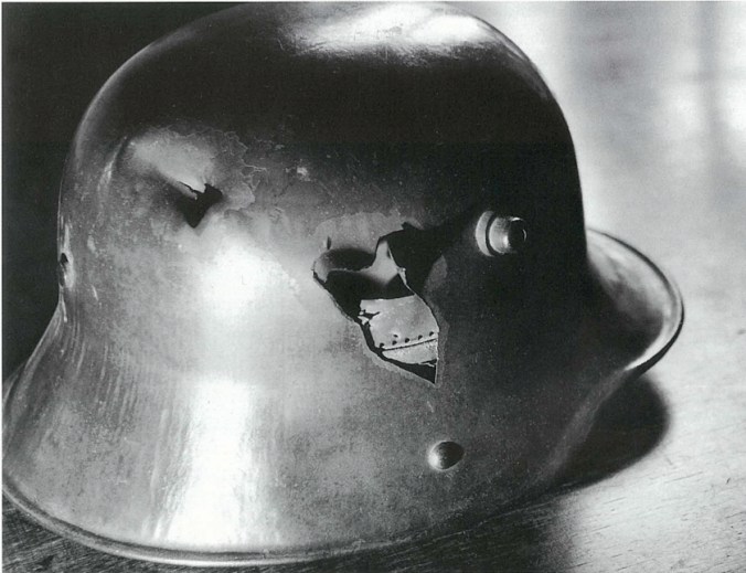 Jünger’s steel helmet that barely saved his life in WWI