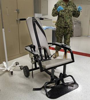 Chair used to force-feed hunger striking prisoners in Guantánamo Bay