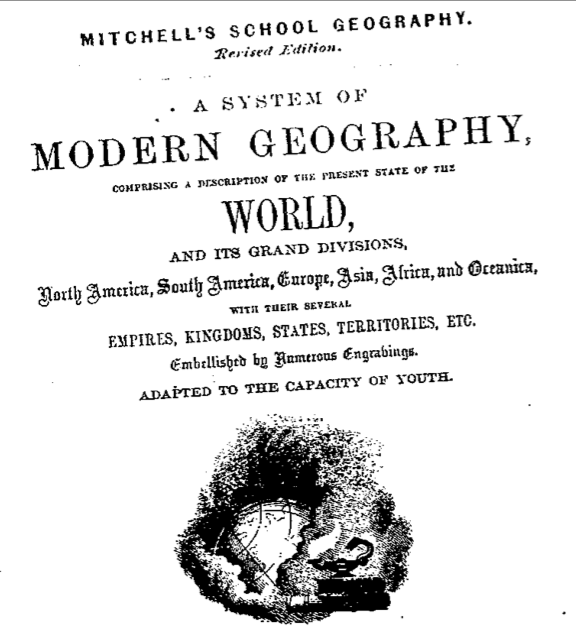 Title page Mitchell's Geography