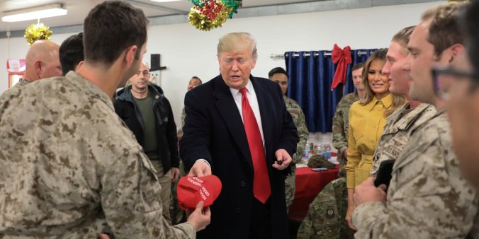 Trump and soldiers